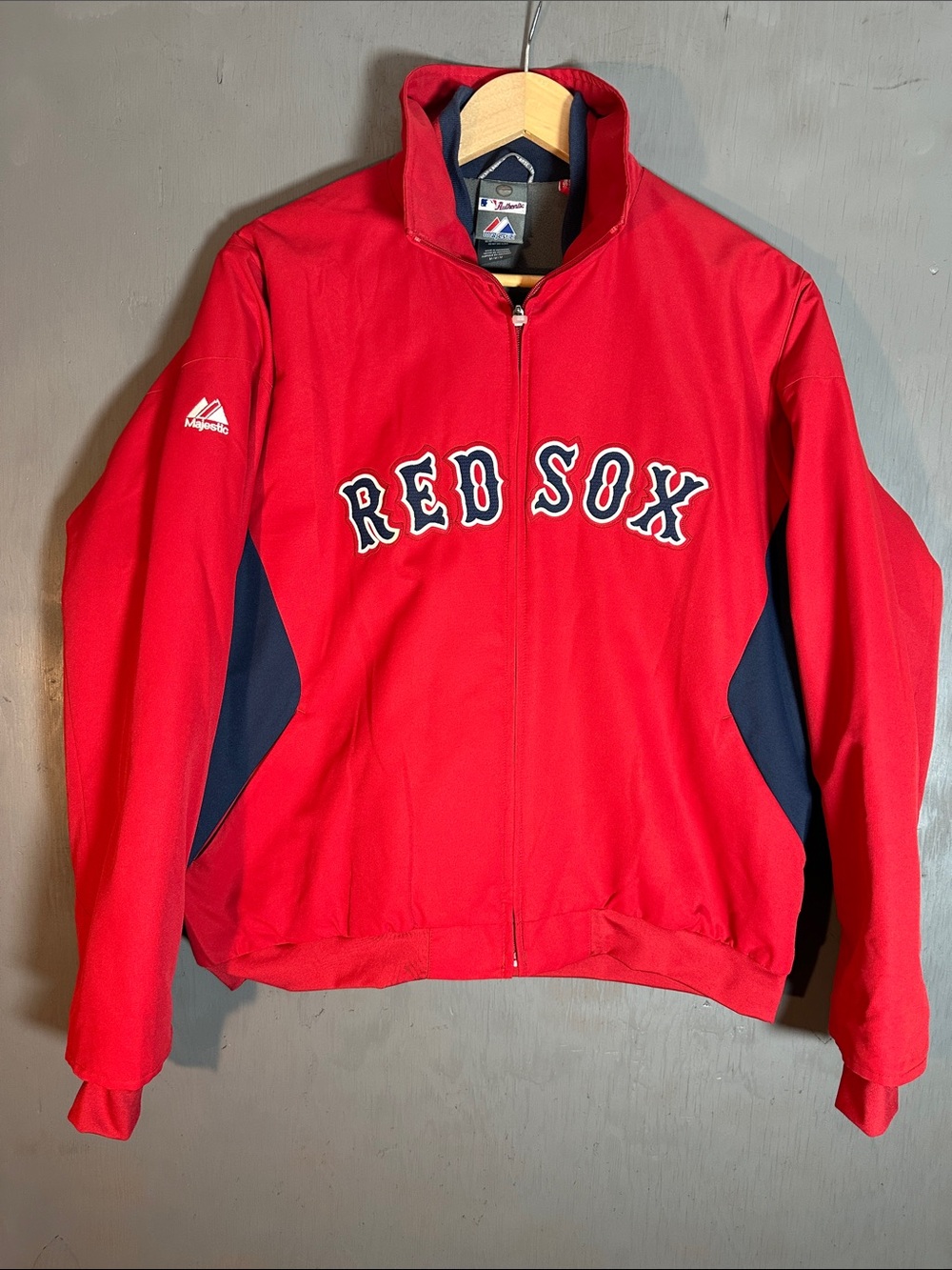 Majestic Red and Navy Boston Red Sox Windbreaker Jacket